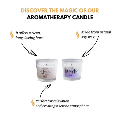 Virasa Homes Soy Wax Fragrance Votive Glass Candles | 2.2oz Pack of 2 Smokeless Scented Candles | 30 Hours Burn Time Candle (Lavender Luxe, White Oudh)